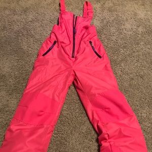 Pink snow pants